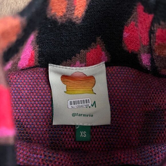 EUC Farm Rio Iridescent Leopards Sweater Dress Sz XS - Picture 7 of 11